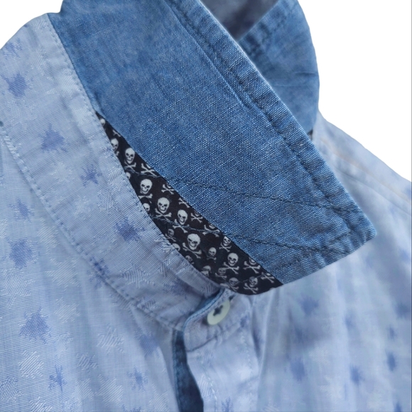 Robert Graham Collections Mens L Long Sleeve Flip Cuff Button Up Cotton Shirt - Picture 3 of 12